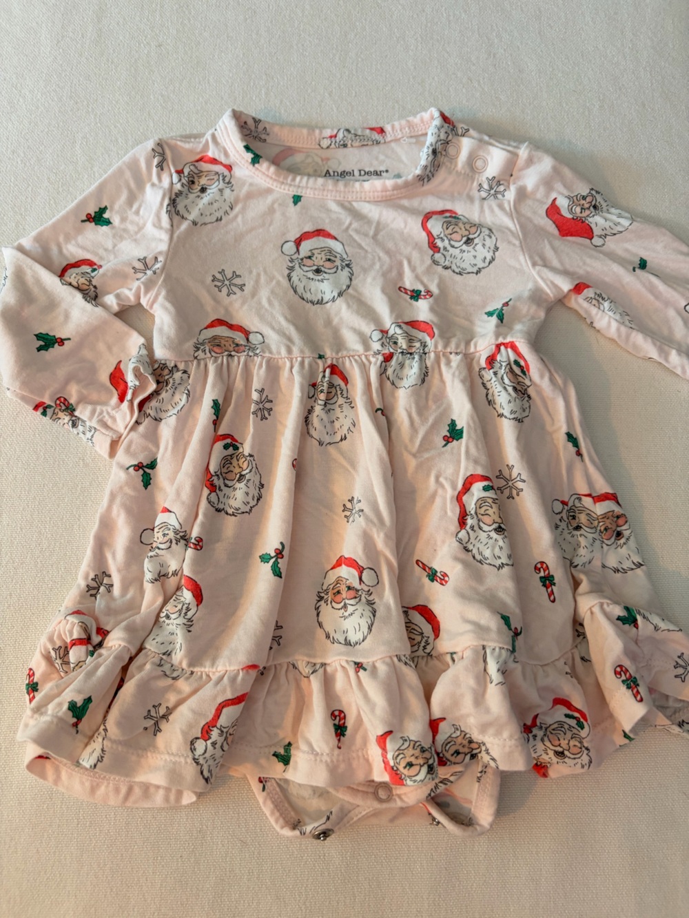 Angel Dear Bamboo Santa Print Baby Holiday Dress
